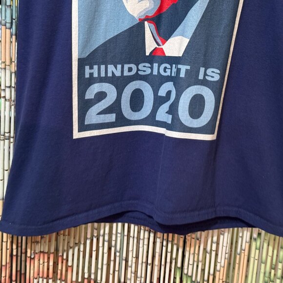 Bernie Sanders Hindsight Is 2020 Campaign Tee, Cotton T-Shirt, Blue, Large - Picture 11 of 11